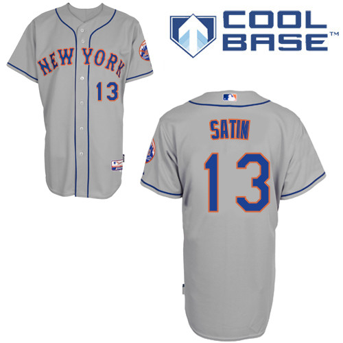 Josh Satin #13 mlb Jersey-New York Mets Women's Authentic Road Gray Cool Base Baseball Jersey